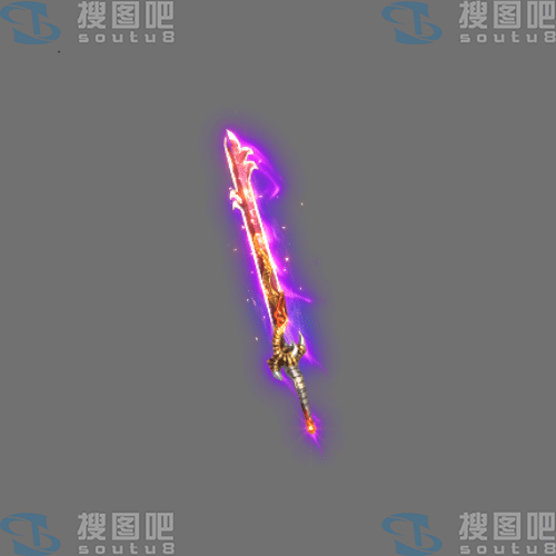 p-wq220814.4-武器素材，蓝紫神棍，火焰特效